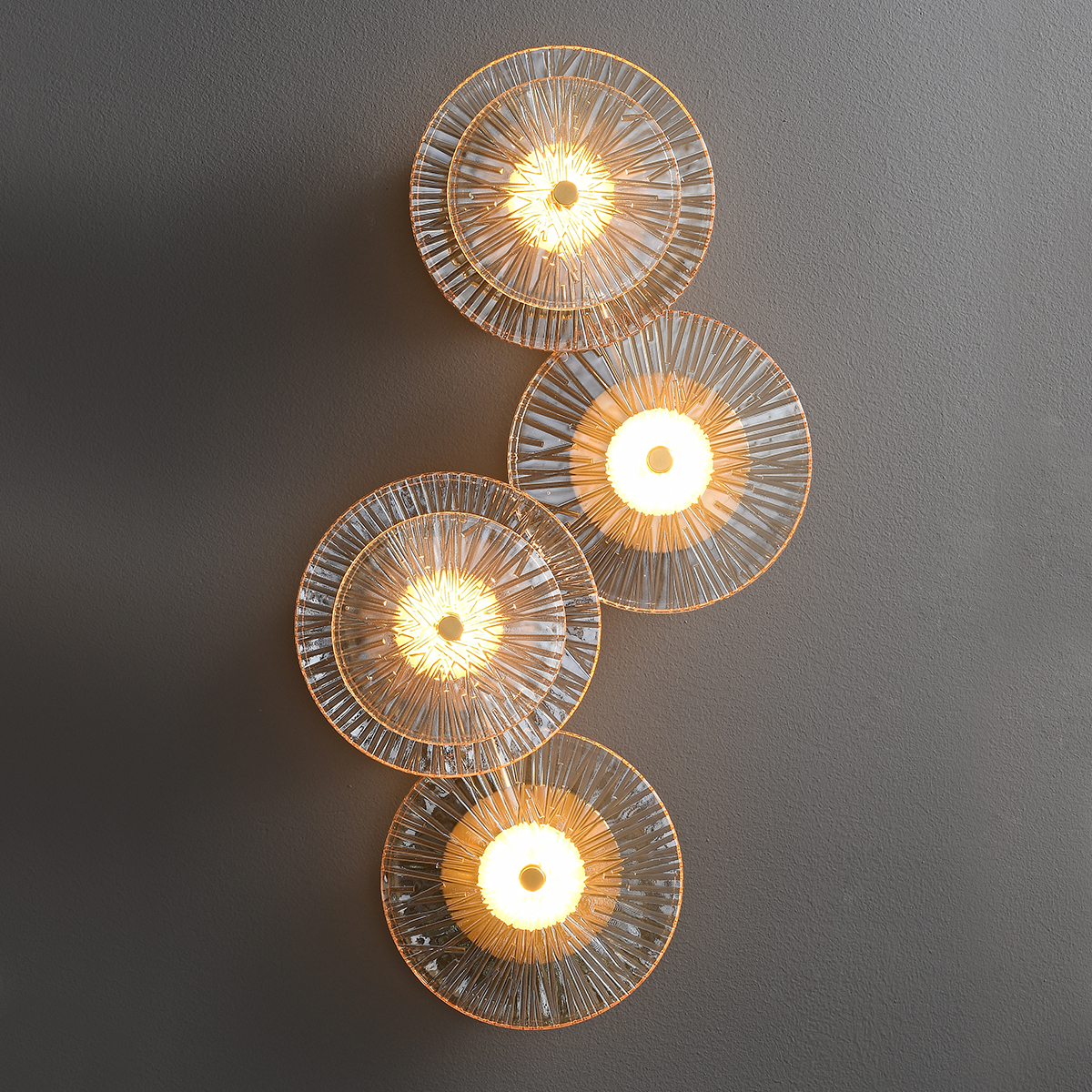 Ribbed glass brass wall light 5 Ribbed glass brass wall light - Image 5
