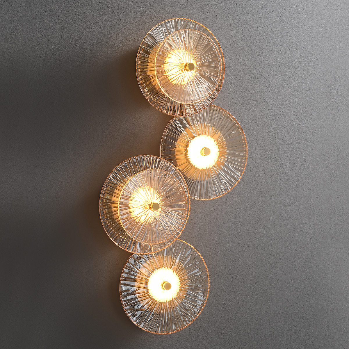 Ribbed glass brass wall light 6 Ribbed glass brass wall light - Image 6