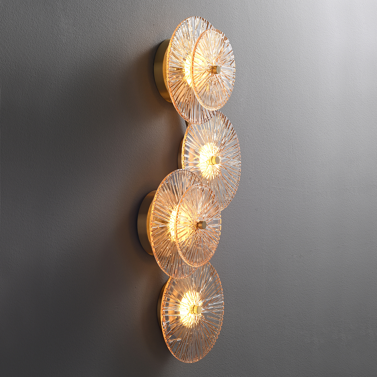 Ribbed glass brass wall light 7 Ribbed glass brass wall light - Image 7