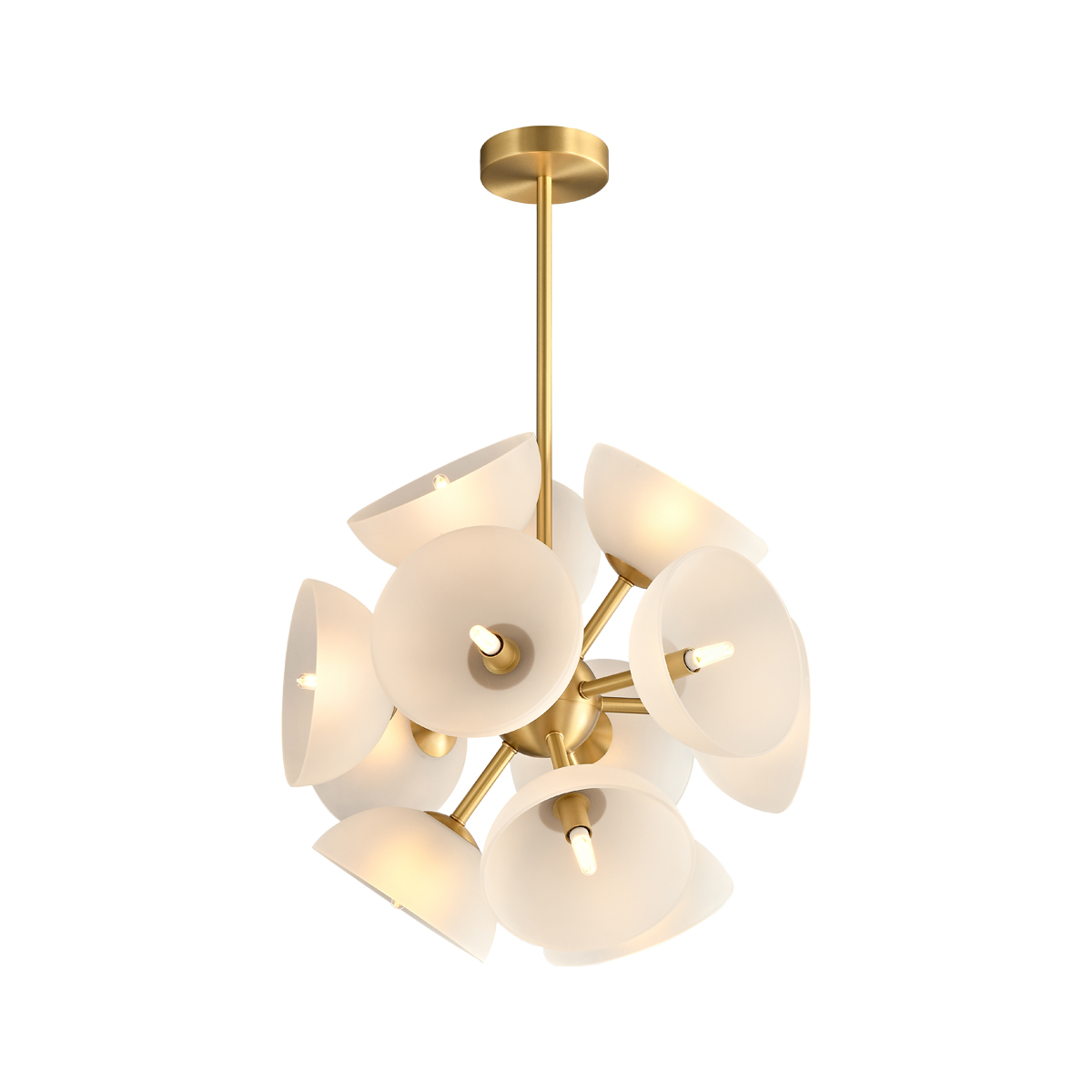 Artful Blossom Design Pendant Light in Gold and Cream Finish 1 Artful Blossom Design Pendant Light in Gold and Cream Finish