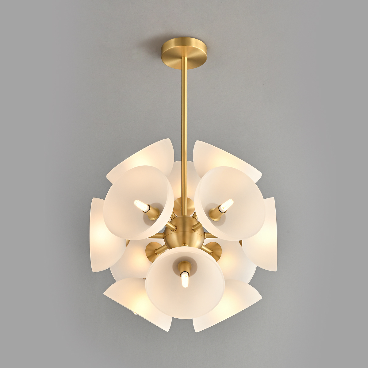 Artful Blossom Design Pendant Light in Gold and Cream Finish 2 Artful Blossom Design Pendant Light in Gold and Cream Finish - Image 2
