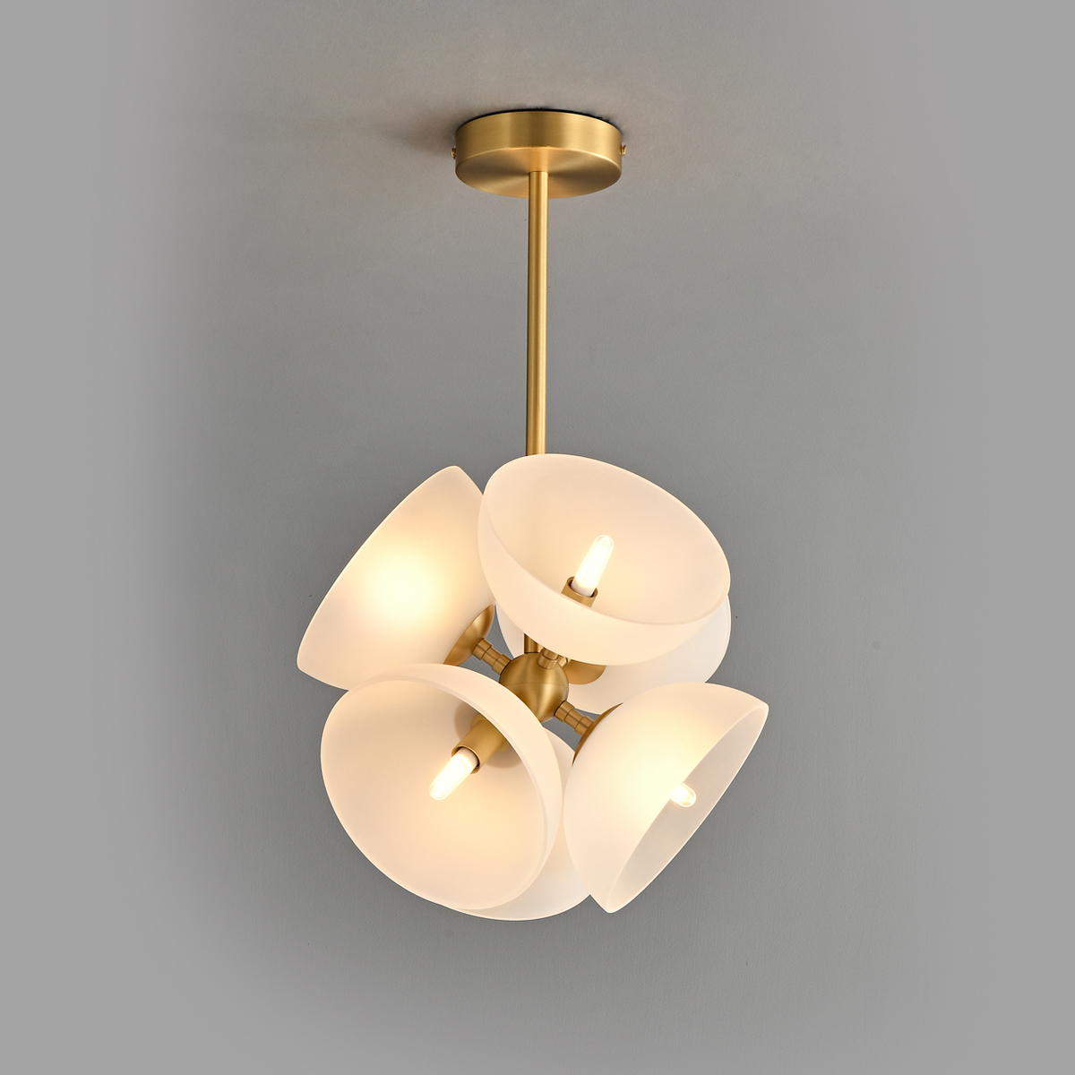 Artful Blossom Design Pendant Light in Gold and Cream Finish 3 Artful Blossom Design Pendant Light in Gold and Cream Finish - Image 3