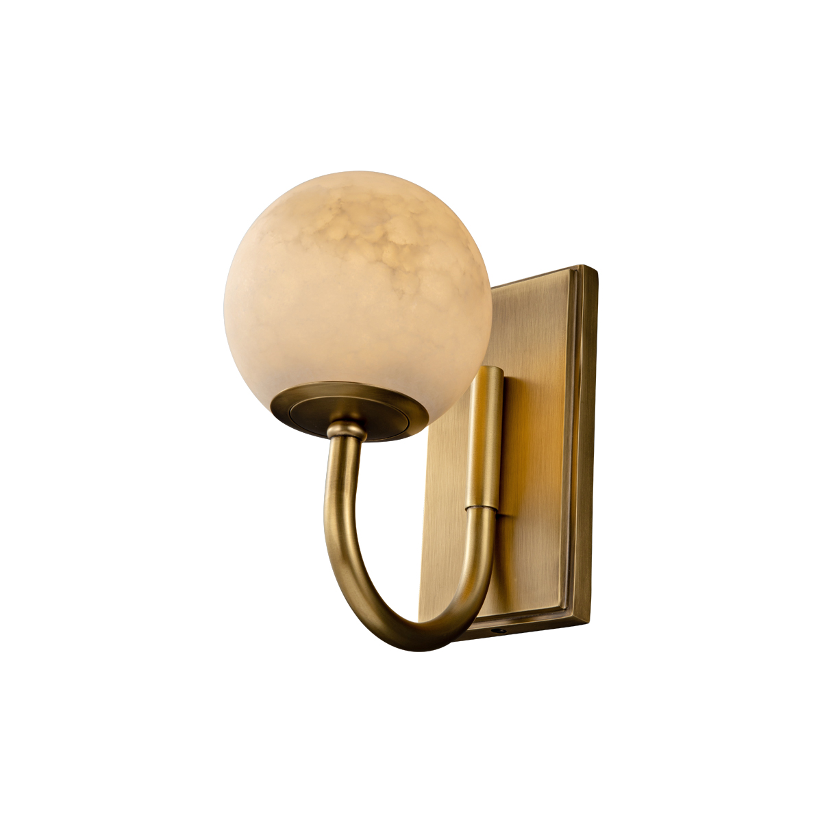 Modern Brass Curved Arm Sconce 2 Modern Brass Curved Arm Sconce - Image 2