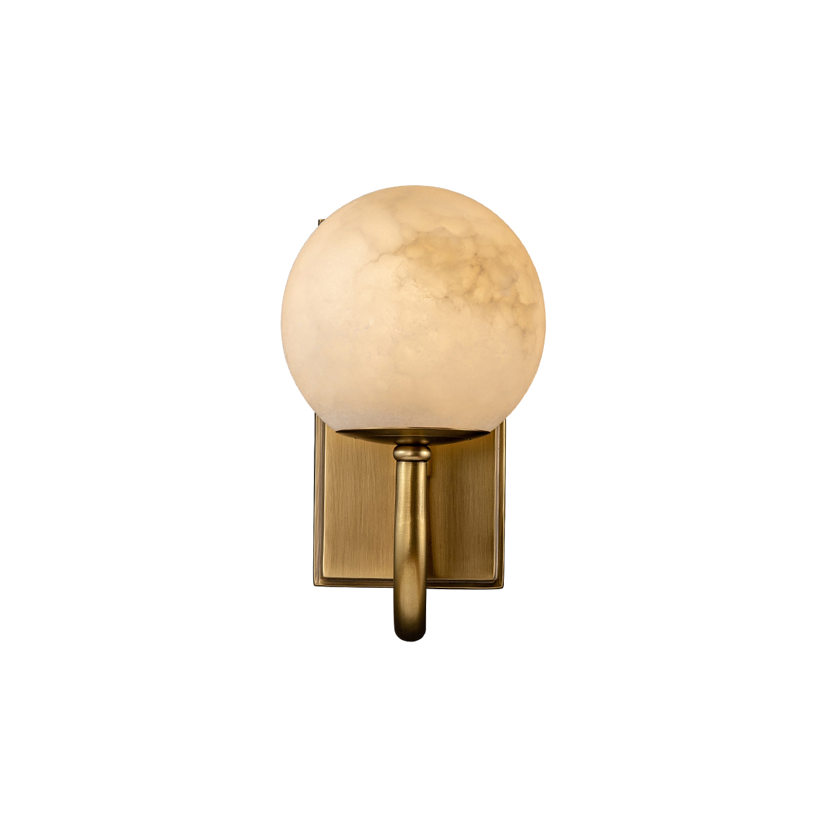 Modern Brass Curved Arm Sconce 3 Modern Brass Curved Arm Sconce - Image 3