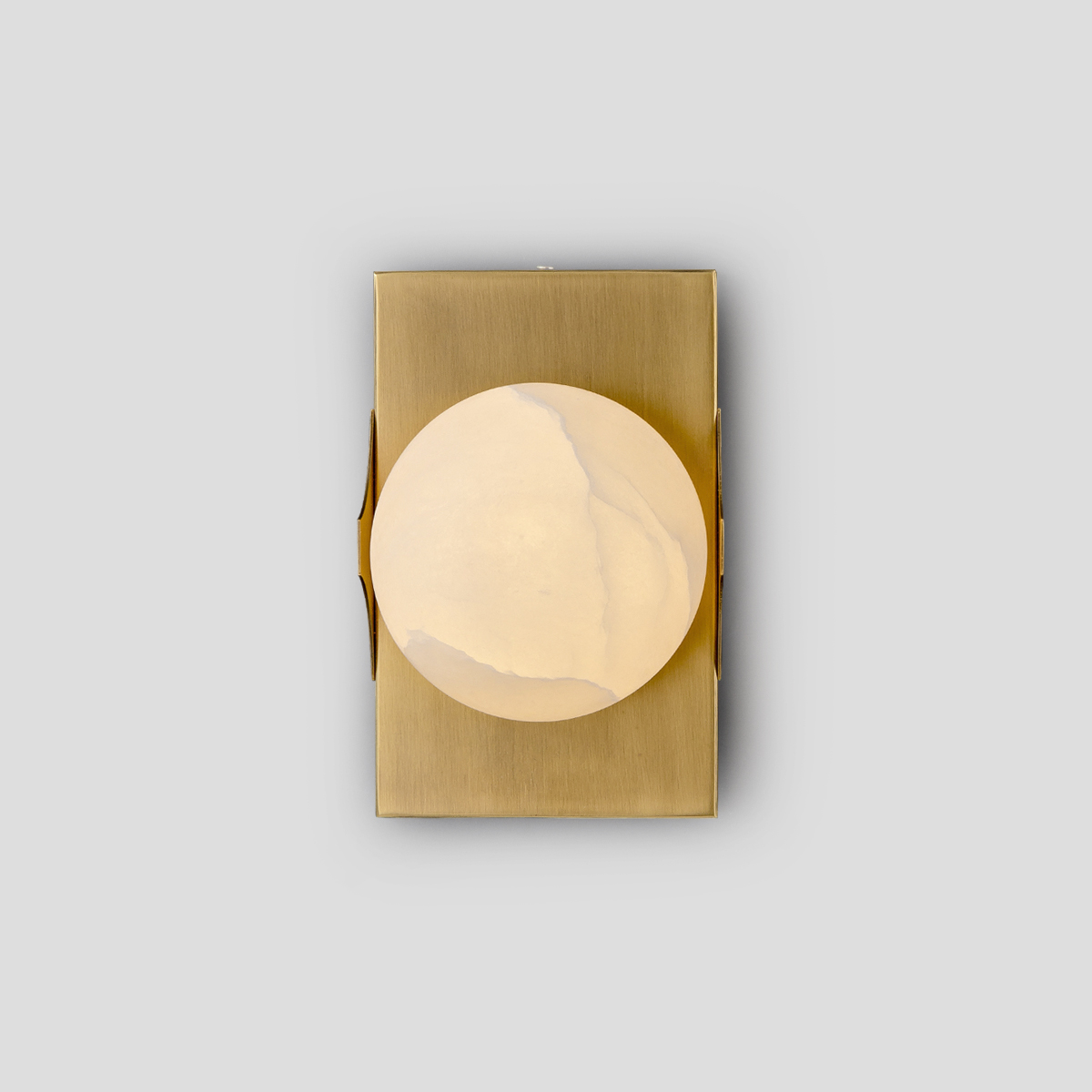Organic Marble Disc Sconce with Brushed Brass Hardware 4 Organic Marble Disc Sconce with Brushed Brass Hardware - Image 4
