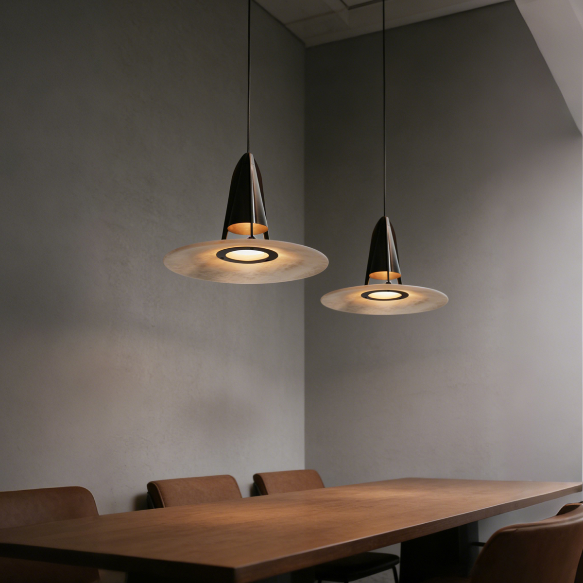 Alabaster Disc Pendant Light 2 Alabaster Disc Pendant Light - Image 2