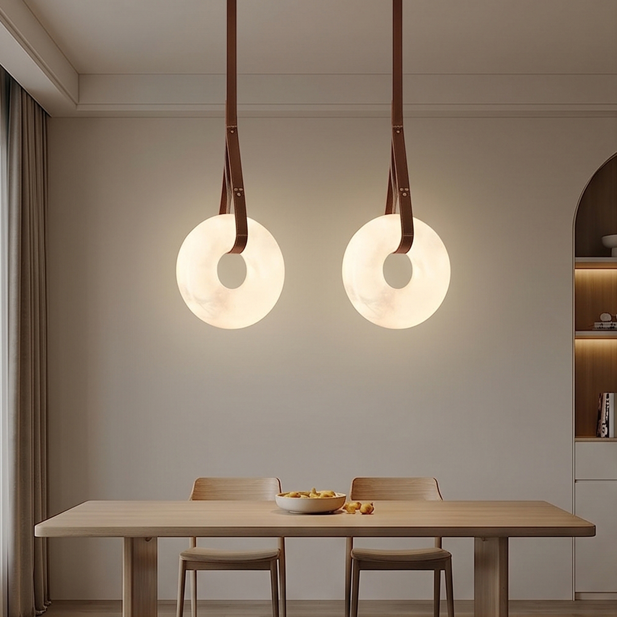Alabaster Ring Pendant Light 8 Alabaster Ring Pendant Light - Image 8